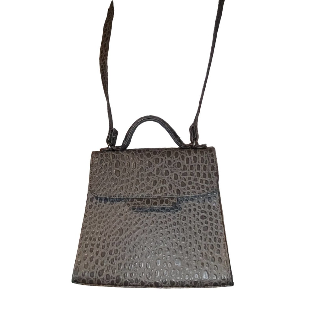 Vintage Sarne Taupe Croc Embossed Satchel Purse